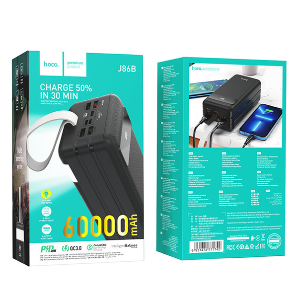 Power Bank Hoco J86B Electric 22.5W + PD20W 60000 mAh 3765 фото